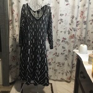 Lane Bryant Black and White Zigzag Dress